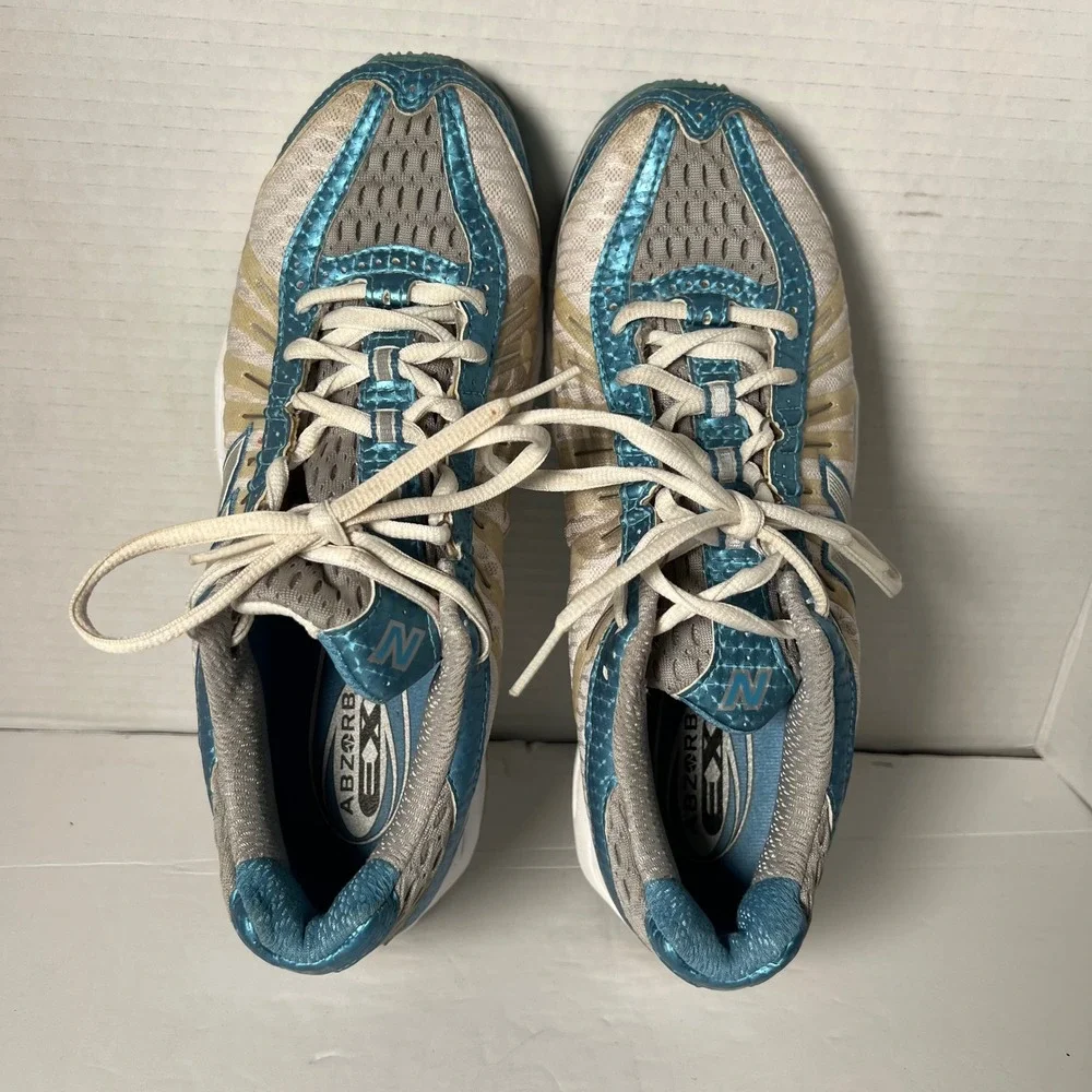 RARE New Balance WR1001BL Womens 8.5‎ B Running Shoes Silver Metallic Blue VTG